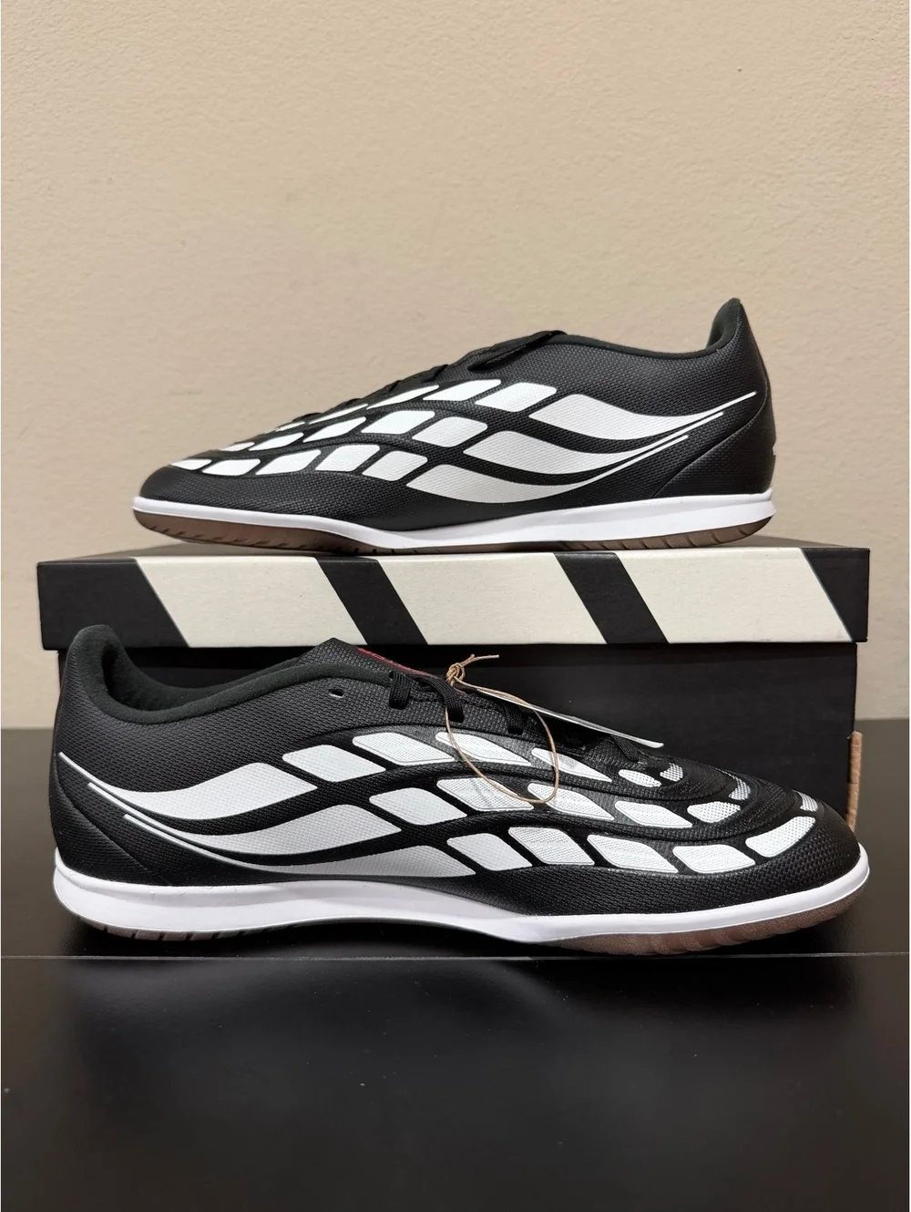 Size 10 - Adidas Predator Club Sala Indoor Soccer “Black White”
